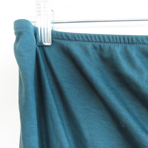 BY ANTHROPOLOGIE Ruched Knit Midi Skirt in Navy Teal Green Stretch - Size M NWT - Picture 5 of 12